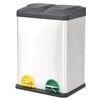 vidaXL ペダル式分別ごみ箱 ステンレススチール製 36L