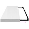 vidaXL フローティングウォールシェルフ ハイグロスホワイト 80x23.5x3.8cm MDF