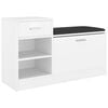 vidaXL シューズベンチ ホワイト 94.5x31x57cm エンジニアリングウッド