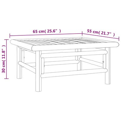 vidaXL ガーデンテーブル 65x55x30 cm 竹製