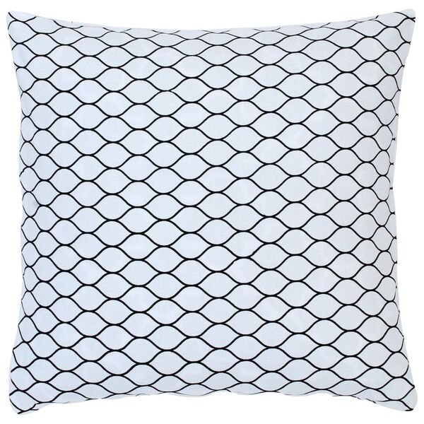 vidaXL クッション2点 柄プリント ブラック＆ホワイト 40x40cm コットン製