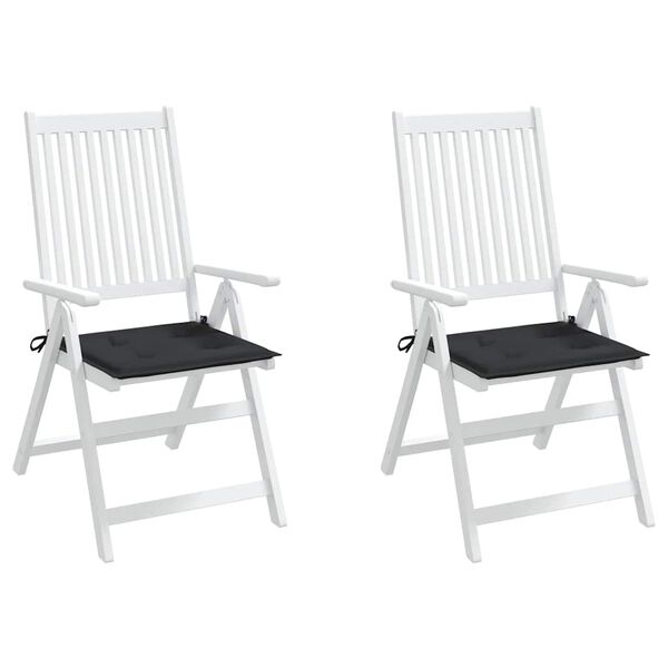 vidaXL ガーデンチェアクッション 2点 ブラック 50x50x4cm オックスフォードファブリック