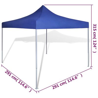 vidaXL 折りたたみ式テント ブルー 3x3m