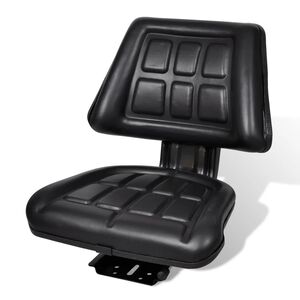 vidaXL トラクターシート 背もたれ付き ブラック