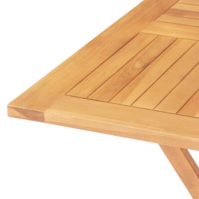 vidaXL 折りたたみ式ガーデンテーブル 85x85x76cm チーク無垢材