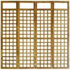 vidaXL ４面間仕切り 格子 160x170cm アカシア無垢材