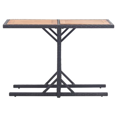 vidaXL ガーデンテーブル ブラック アカシア無垢材＆ポリラタン製