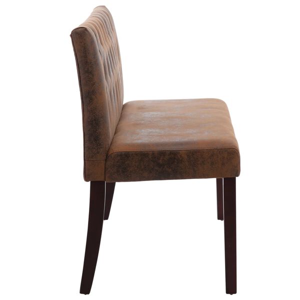 vidaXL ベンチ ブラウン スエード調 合成皮革製 148.5cm