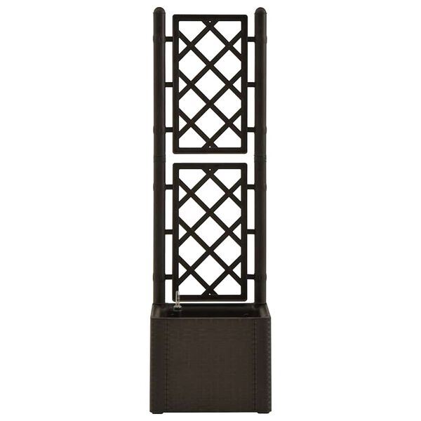 vidaXL ガーデンレイズドベッド トレリス＆自動給水システム付 モカ