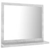 vidaXL バスルームミラー コンクリートグレー 40x10.5x37cm エンジニアリングウッド