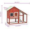 vidaXL うさぎ小屋 レッド＆ホワイト 140x63x120cm モミ無垢材
