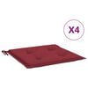 vidaXL ガーデンチェアクッション 4点 ワインレッド 40x40x4cm オックスフォードファブリック