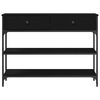 vidaXL コンソール テーブル 引き出し付き 棚で ブラックオーク 100 x 25 x 75 cm エンジニアリングウッド