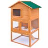 vidaXL 屋外うさぎ小屋 小動物ハウス ペットケージ 3層タイプ 木製