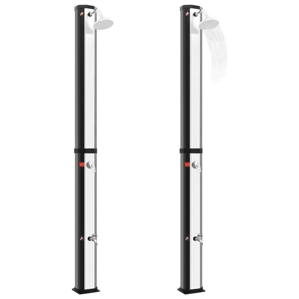 vidaXL 屋外用ソーラーシャワー シャワーヘッド＆蛇口付き 35 L