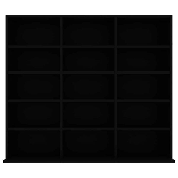 vidaXL CDキャビネット ブラック 100x23x89.5cm パーティクルボード