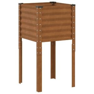 vidaXL ガーデンプランター 45x45x88 cm 耐候性スチール