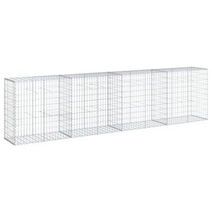 vidaXL 蛇籠バスケット カバー付き 400x50x100cm 亜鉛メッキ鉄