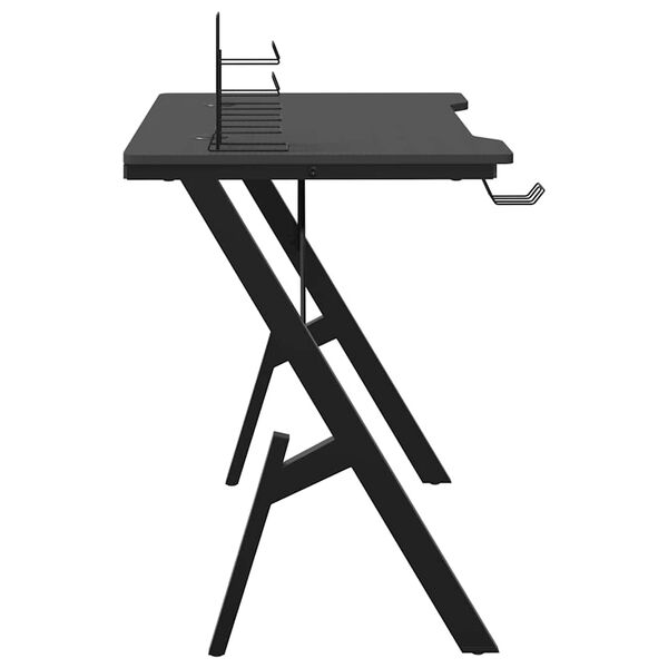 vidaXL ゲーミングデスク Y字型脚 ブラック 90x60x75 cm