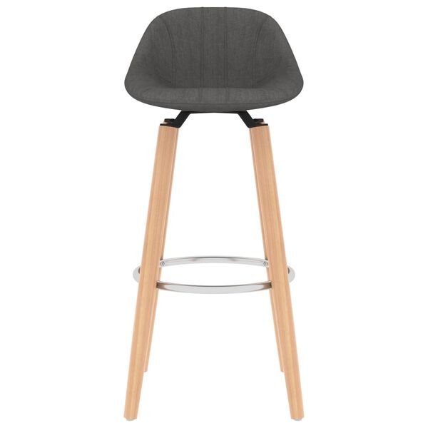 vidaXL バースツール 2点 ダークグレー 布製