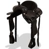 vidaXL ウエスタン 鞍＆面繋＆腹帯 本革製 16インチ ブラック