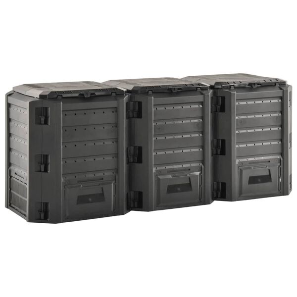 vidaXL ガーデン堆肥箱 ブラック 1200L