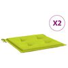 vidaXL ガーデンチェアクッション 2点 ブライトグリーン 50x50x4cm オックスフォードファブリック