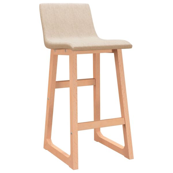 vidaXL バースツール 2点 クリーム 布製