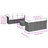 vidaXL ガーデンソファ7点セット クッション付き グレー ポリラタン