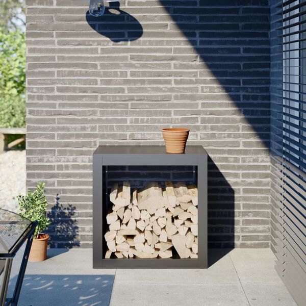 vidaXL 薪ラック アンスラサイト 60x40x60 cm スチール