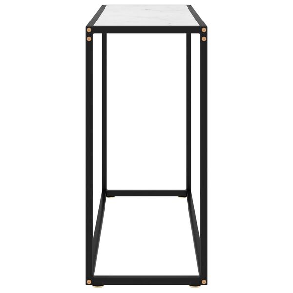 vidaXL コンソールテーブル ホワイト 80x35x75cm 強化ガラス製