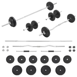 vidaXL バーベル＆ダンベルセット 30kg