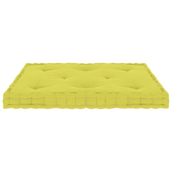 vidaXL パレットフロアクッション 73x40x7cm アップルグリーン コットン製