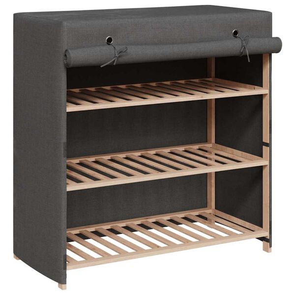 vidaXL シューズキャビネット カバー付き 79x40x80cm 布製 グレー