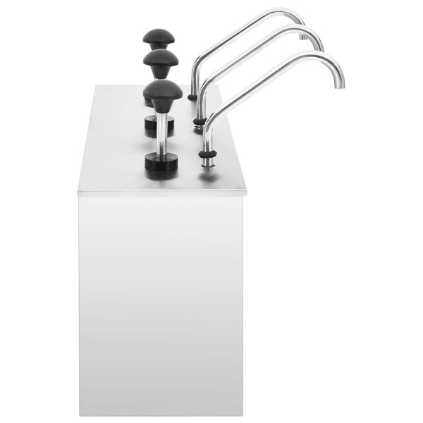 vidaXL ソースディスペンサー ステンレススチール製 3 x 3.5 L