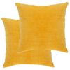 vidaXL クッション 2点 コットンベルベット製 45x45cm イエロー