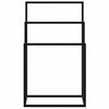 vidaXL 自立式タオル掛け ブラック 48x24x79 cm 鉄製