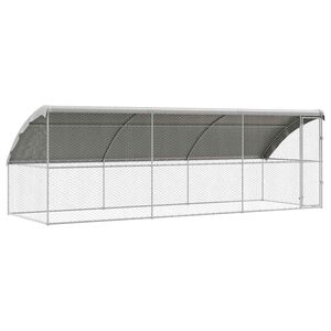 vidaXL 犬用ケージ 3 個 シルバー 6 x 2 x 2 m 亜鉛メッキ鋼