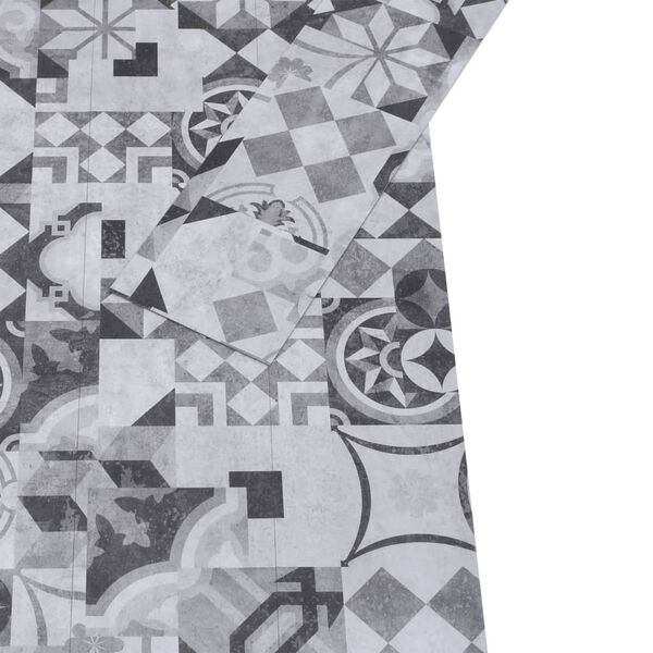 vidaXL フローリング板 PVC製 5.02m&sup2; 2mm 裏面接着剤付き グレーパターン