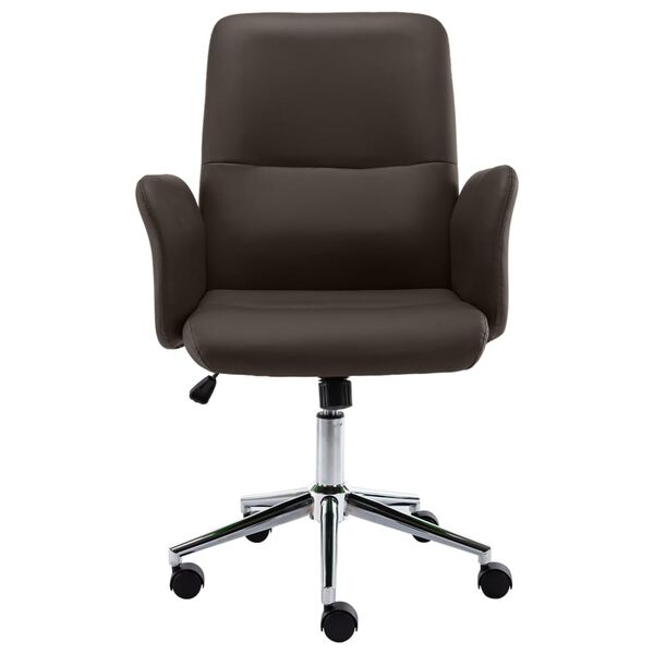 vidaXL オフィスチェア 合成皮革張 ブラウン