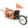 vidaXL 自転車用ラゲッジトレーラー バッグ付き オレンジ＆ブラック