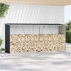 vidaXL ガーデン薪小屋 亜鉛メッキ鋼製 330x84x152cm アントラシート