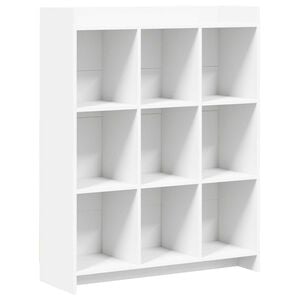 vidaXL 本棚 ホワイト 87.5 x 30 x 111 cm エンジニアードウッド