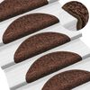 vidaXL 階段マット 15枚入り 56x17x3 cm ブラウン 半円形