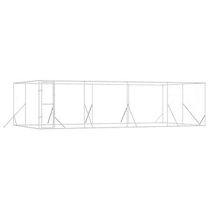 vidaXL 屋外用犬小屋 シルバー 8x4x2m 亜鉛メッキ鋼製