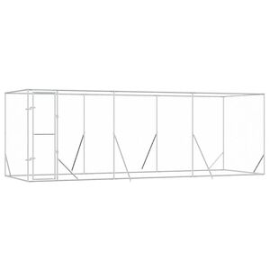 vidaXL 屋外用犬小屋 シルバー 6x2x2m 亜鉛メッキ鋼製