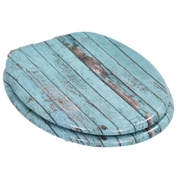 vidaXL トイレ便座2点セット ソフトクローズ式ふた付き MDF材 古材デザイン