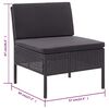 vidaXL ガーデンラウンジ3点セット クッション付き ポリラタン製 ブラック