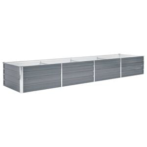 vidaXL ガーデンレイズドベッド 320x80x45cm 亜鉛メッキスチール グレー