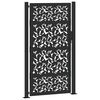 vidaXL ガーデンゲート ブラック 100x175cm スチール製 リーフデザイン